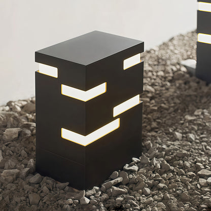 Black LED Bollard Lights Outdoor Waterproof Ambience Decor Lamp