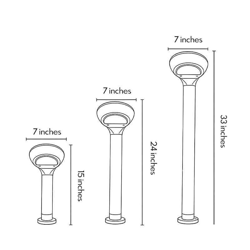 Curved Bollard Light Minimalist Solar-Powered Black Aluminum Lamp