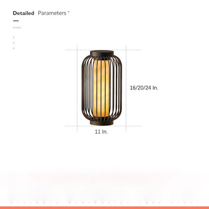 Lantern Metal Outdoor Modern Brown Waterproof Cage Lamp