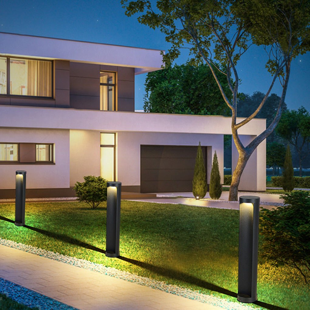 Commercial LED Bollard Lights Modern Outdoor Cylindrical Lawn Light
