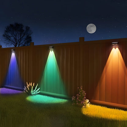 Solar-Powered outdoor square wall lights Waterproof Multi-Color Ambient