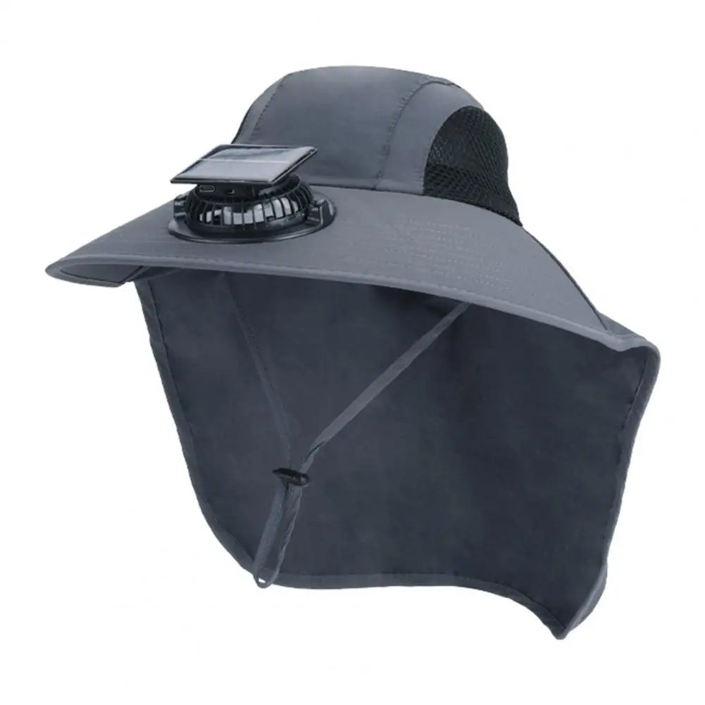 Solar Fan Hat Wide Brim with Dual Built-In Fans – UV Protection Cooling Sun Hat for Outdoor Sports
