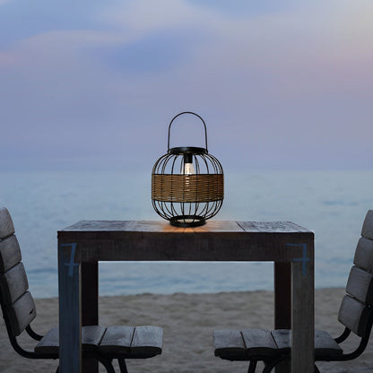 Decorative Hanging Solar Lanterns Wicker Waterproof Light