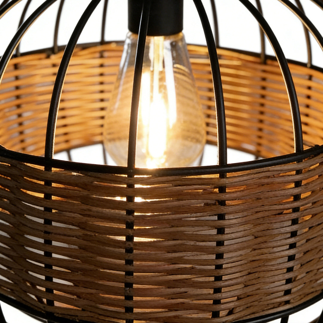 Decorative Hanging Solar Lanterns Wicker Waterproof Light