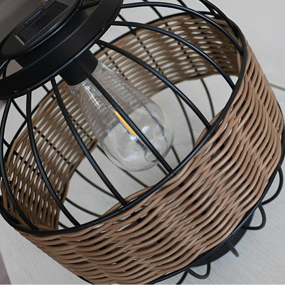 Decorative Hanging Solar Lanterns Wicker Waterproof Light
