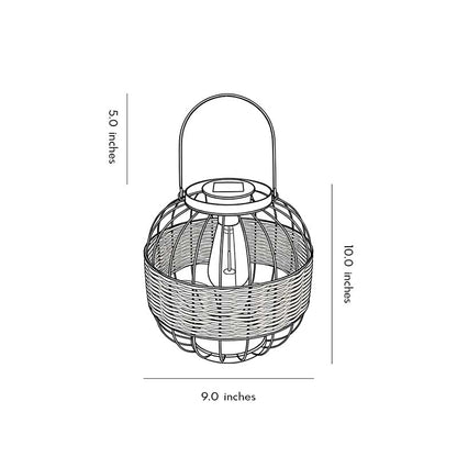 Decorative Hanging Solar Lanterns Wicker Waterproof Light