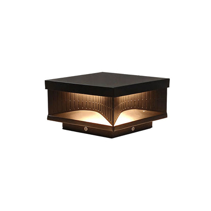 Square Outdoor Pillar Lights Stripe Decorative LED Light