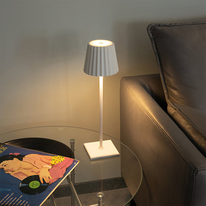 Chic Modern Metal Table Lamp with Rechargeable Battery, Touch-Activated and Cordless Buffet Lamps
