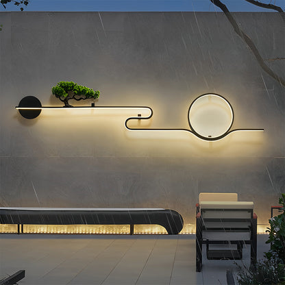 Outdoor Wall Lights Retro Tree Landscape Waterproof LED Wall Sconce