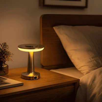 Rechargeable Metal Desk Lamp with Touch Dimmer – Cordless LED Table Lamp for Bedside & Home Office
