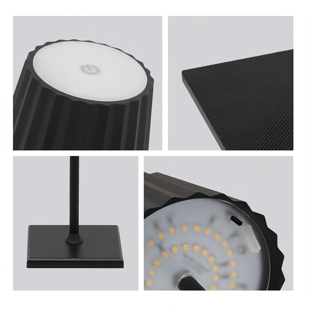 Chic Modern Metal Table Lamp with Rechargeable Battery, Touch-Activated and Cordless Buffet Lamps