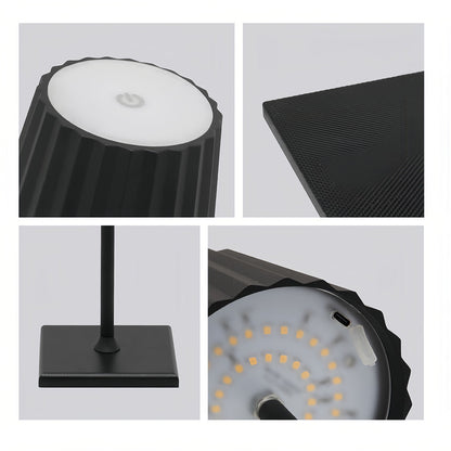 Chic Modern Metal Table Lamp with Rechargeable Battery, Touch-Activated and Cordless Buffet Lamps