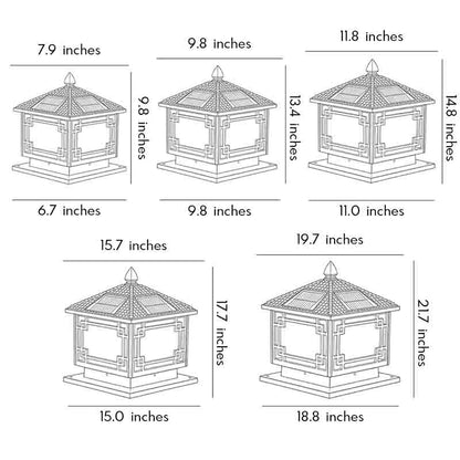 Outdoor Garden Pillar Lights Waterproof European Solar Fence Lamp