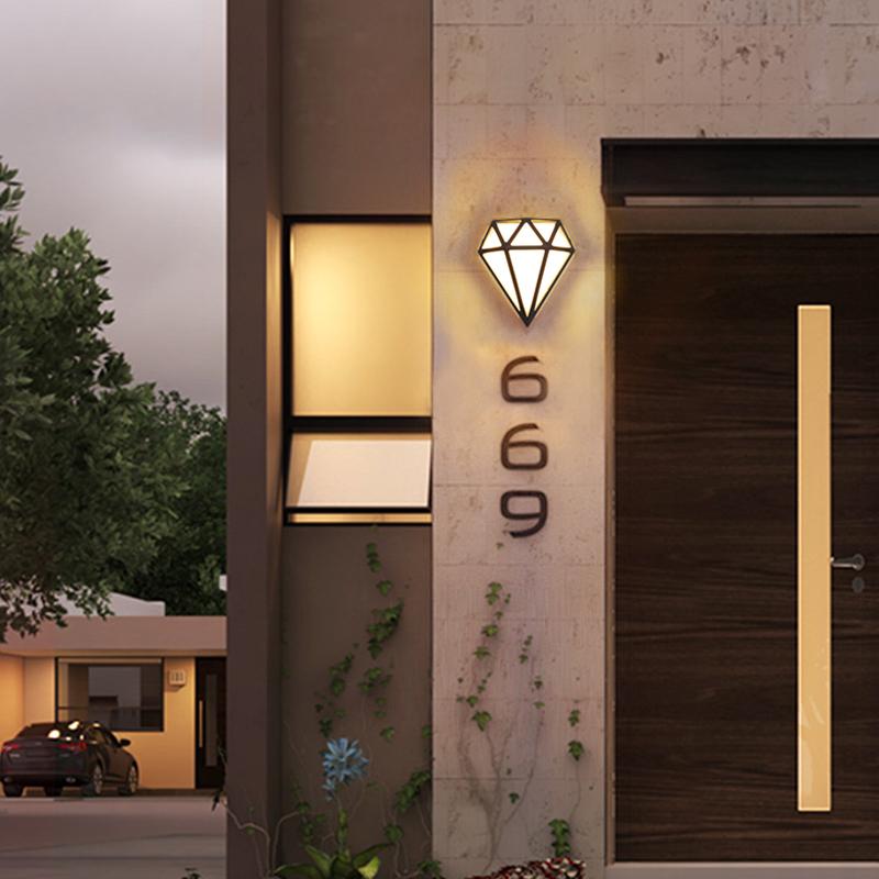Diamond Shape Wall Light LED Waterproof Modern Porch Outdoor Light