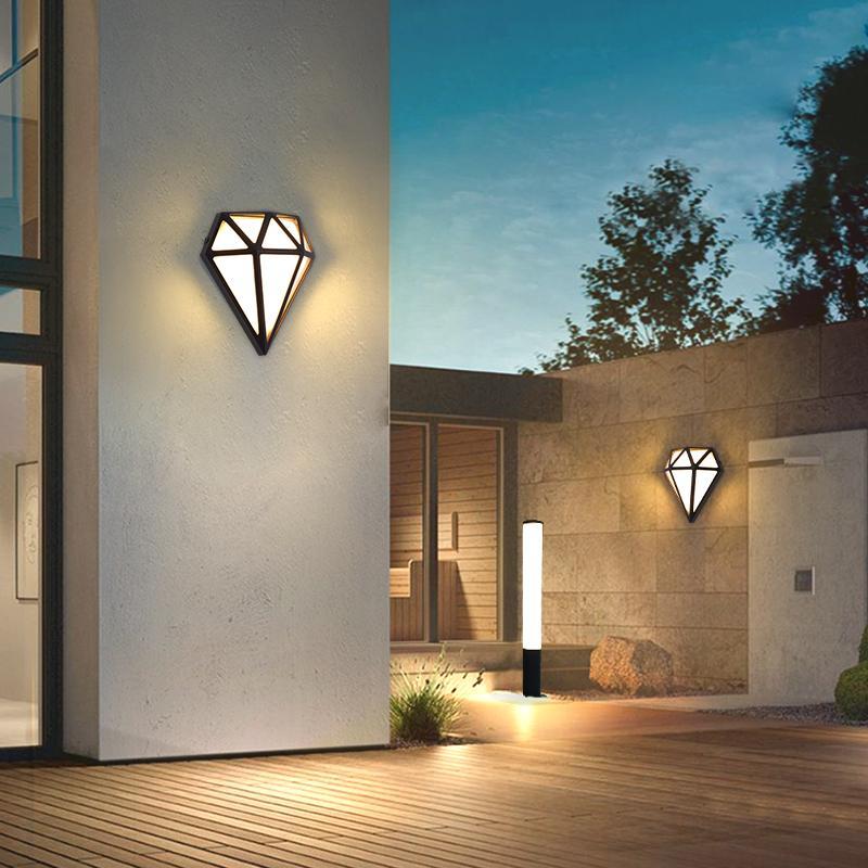 Diamond Shape Wall Light LED Waterproof Modern Porch Outdoor Light