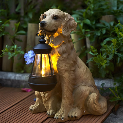Dog Solar Light Statue Modern Resin Landscape Light
