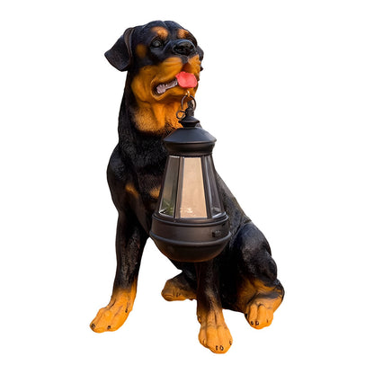 Dog Solar Light Statue Modern Resin Landscape Light
