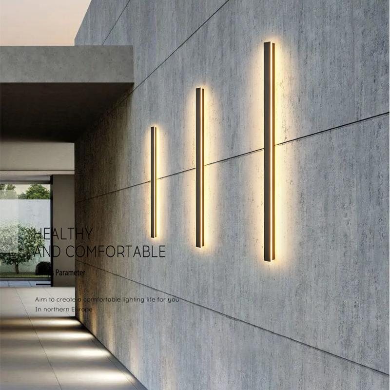 Long Outdoor Wall Lights Waterproof LED Metal Light