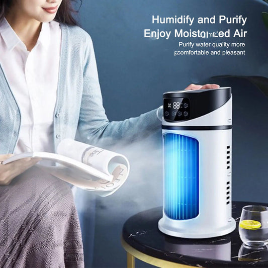Portable Evaporative Cooler for Home & Office – Compact Personal Cooling Fan with 3 Speeds & USB Power