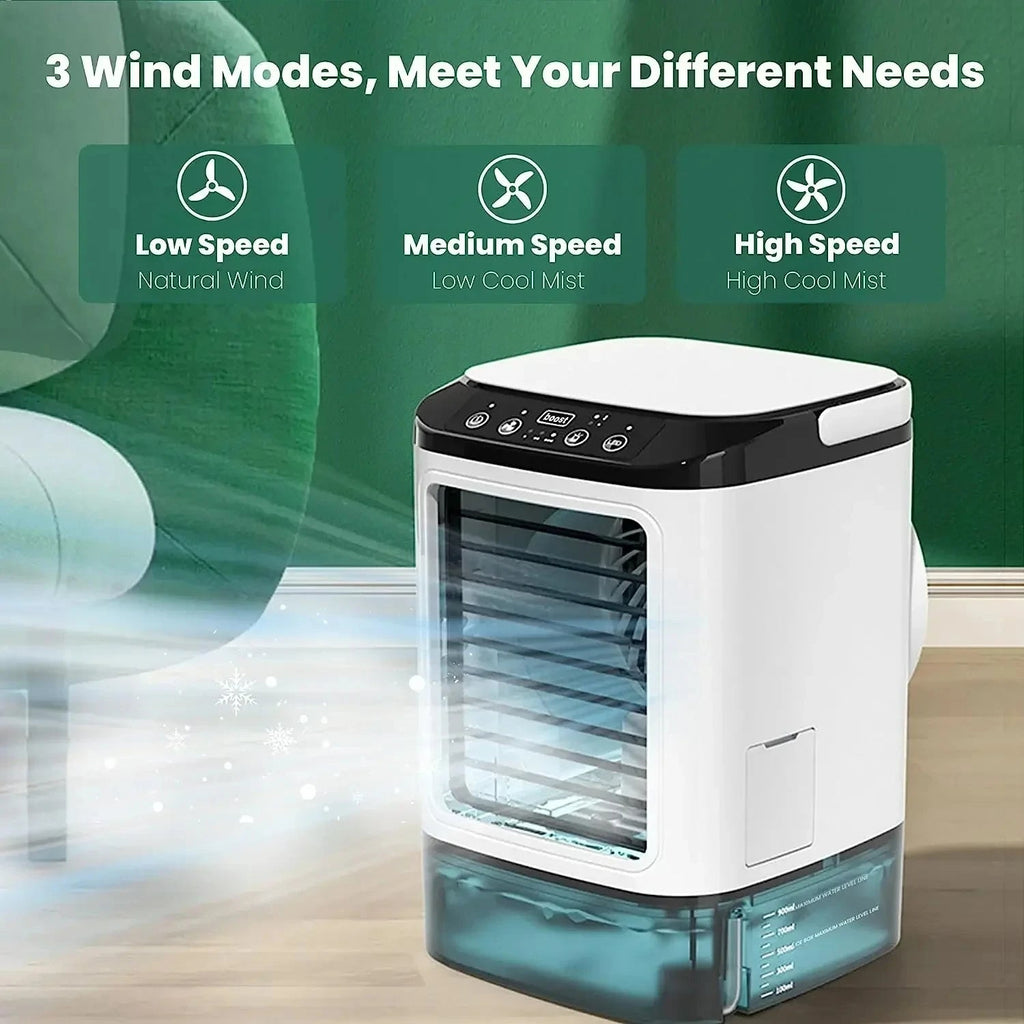 Portable Evaporative Air Cooler 3-Speed with Ultrasonic Mist - Personal Mini Air Conditioner for Room