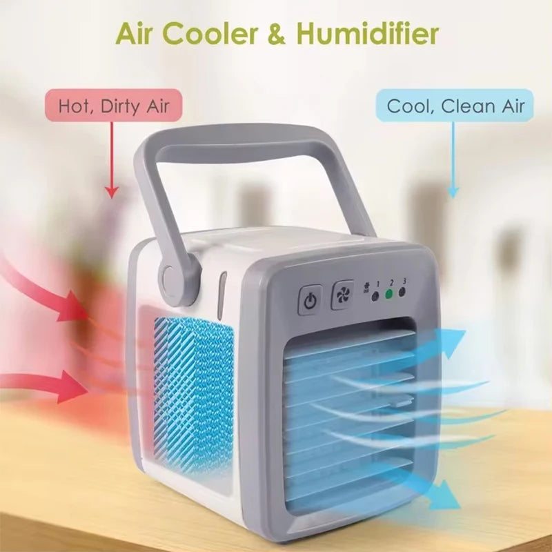 Portable Air Conditioner 4-in-1 with Humidifier, Purifier & USB Fan - Personal Desktop Cooler