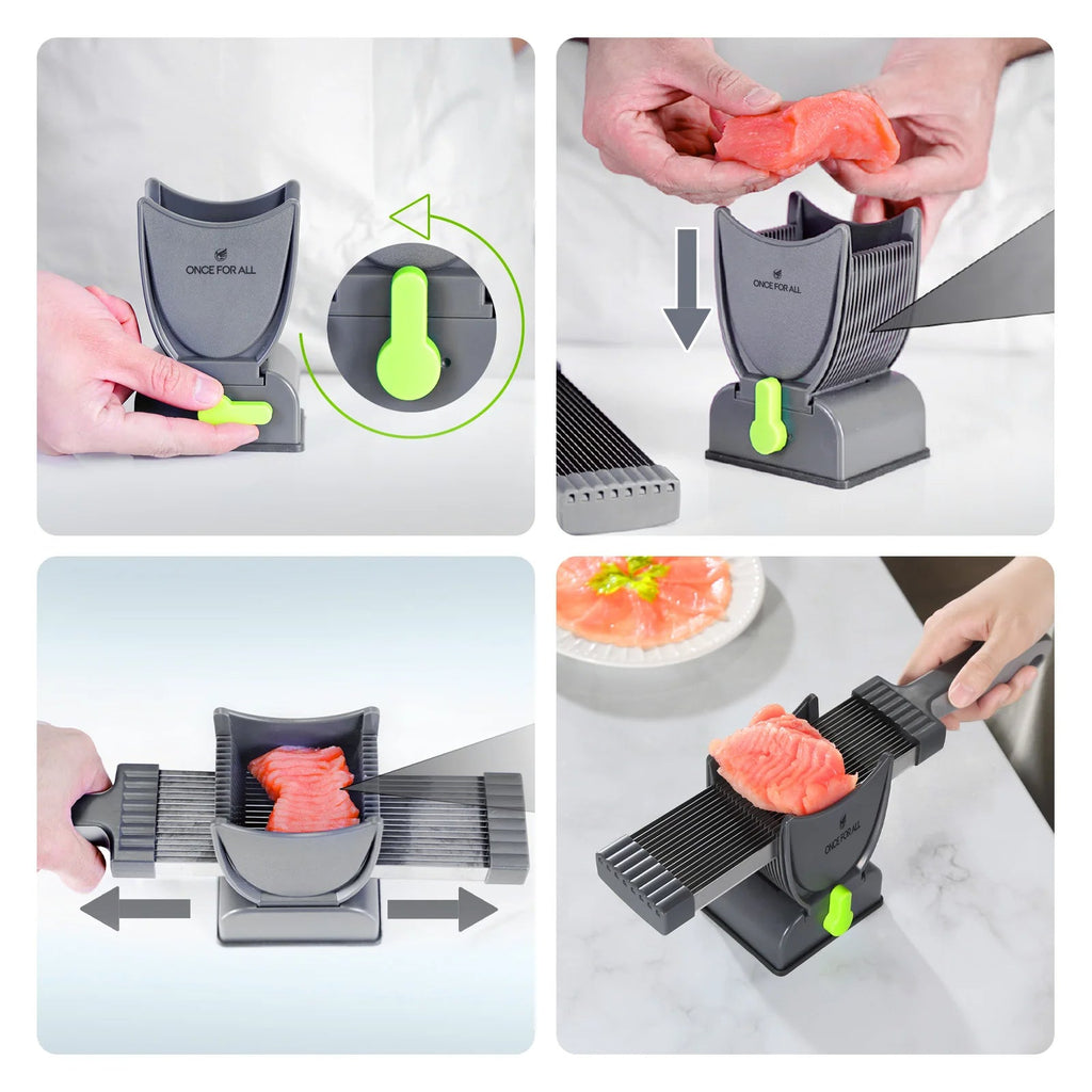 Manual Meat & Food Slicer Stainless Steel - Handheld Deli Meat Slicer for Home Kitchen Cold Cuts
