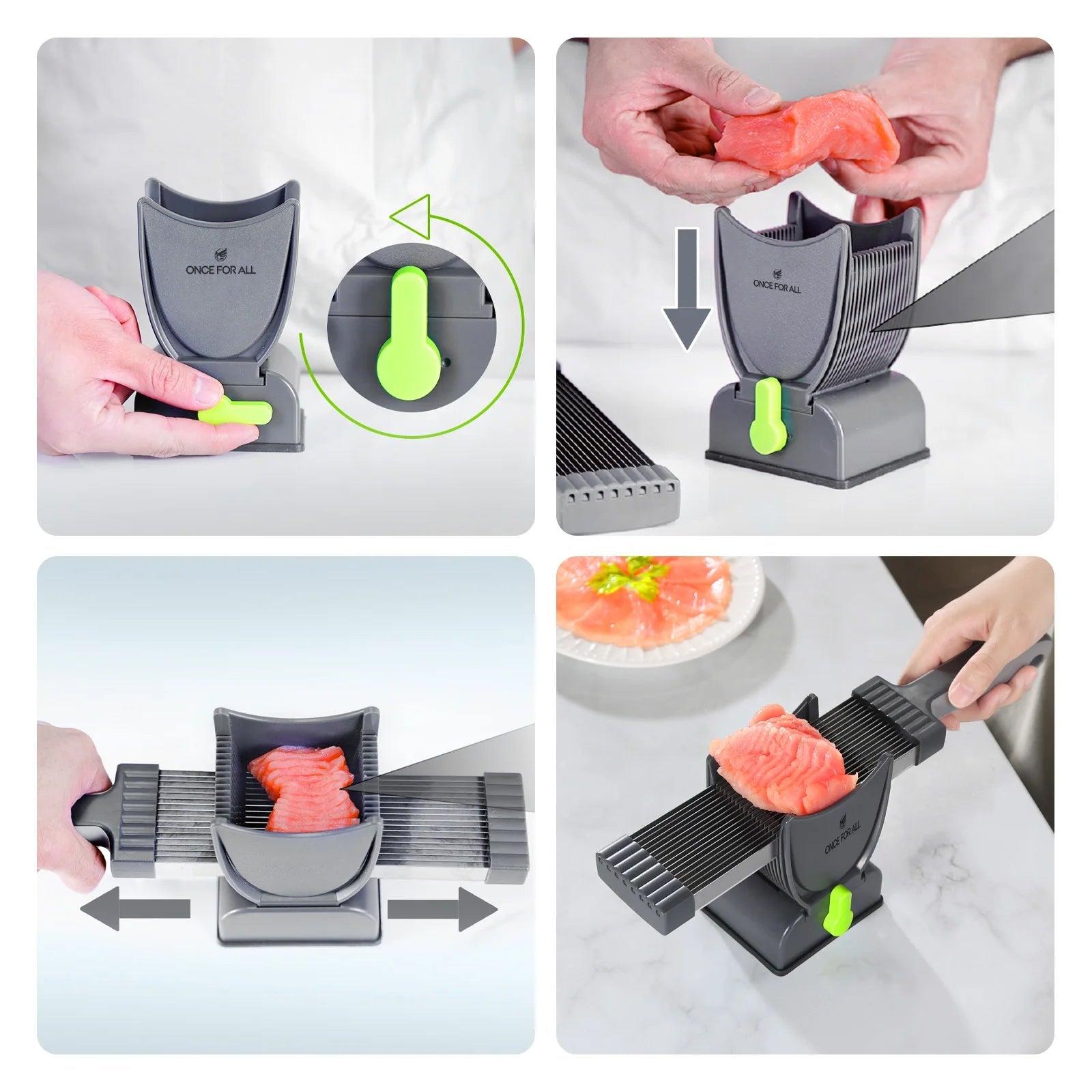 Manual Meat & Food Slicer Stainless Steel - Handheld Deli Meat Slicer for Home Kitchen Cold Cuts