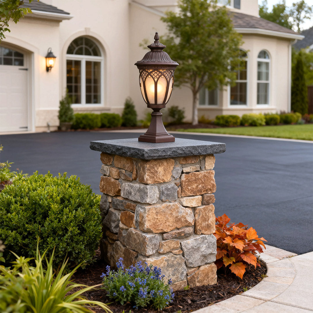 Garden Pillar Lights Weather-Resistant Outdoor Column Head Light