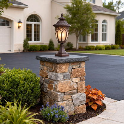 Garden Pillar Lights Weather-Resistant Outdoor Column Head Light