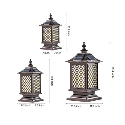 Pillar Light Fixtures Waterproof Three Color Temperature Adjustable