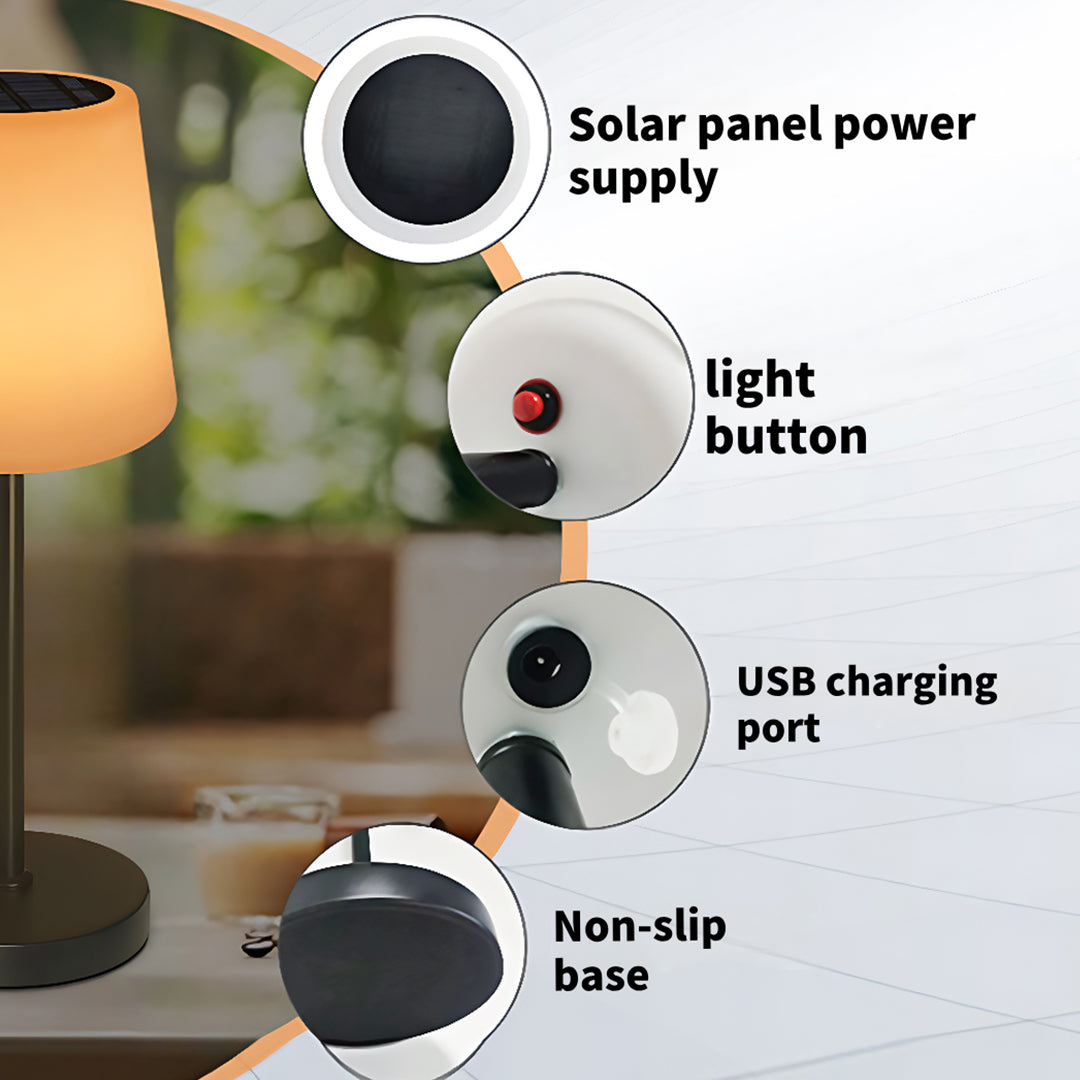Waterproof Solar-Powered Smart Desk Lamp with Remote Control