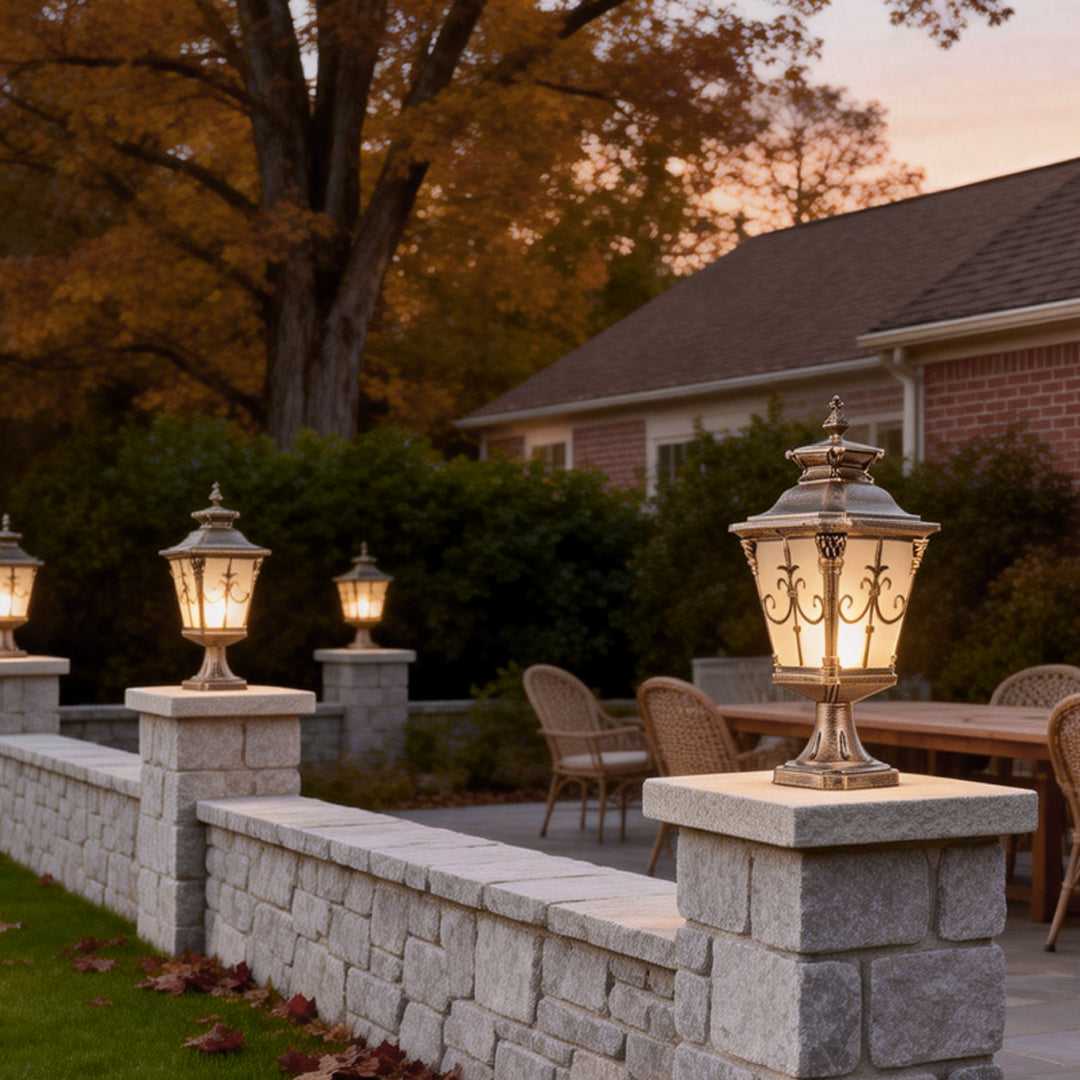 Cast Aluminum Post Light European Retro Fence Light