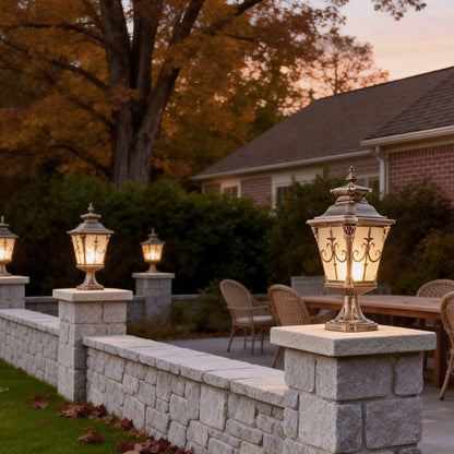 Cast Aluminum Post Light European Retro Fence Light