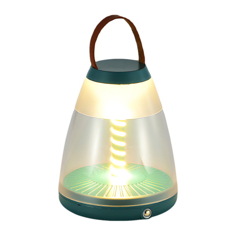 Spiral LED Outdoor Table Lamp – Battery-Powered Rechargeable Portable Patio Light with Touch Control
