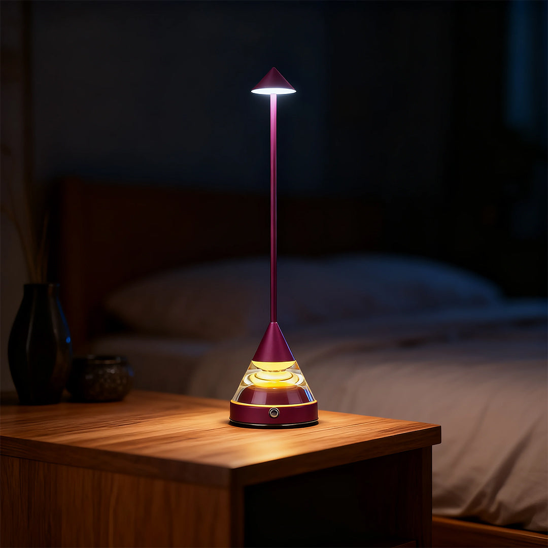 Unique Small Table Lamp with Creative Pointed Design – Aluminum & Iron Accent Light