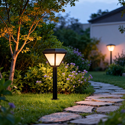Solar Bollard Path Lights LED Outdoor Landscape Stake Light