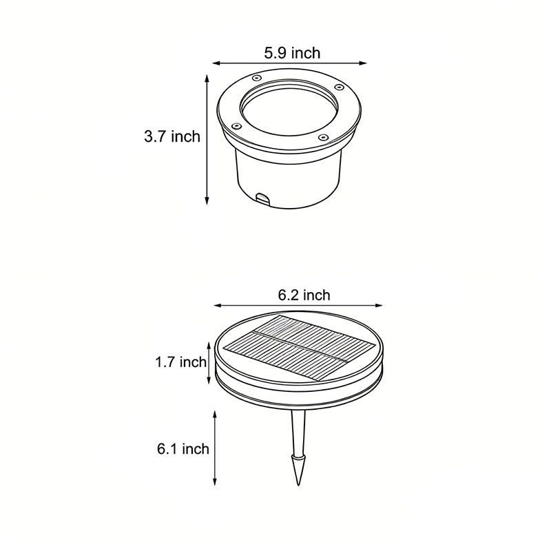 Flat Garden Lights Modern Solar Waterproof In-Ground Light