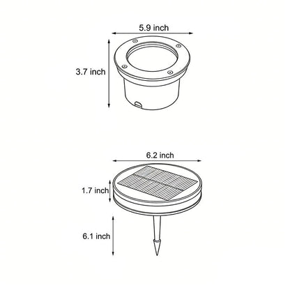 Flat Garden Lights Modern Solar Waterproof In-Ground Light