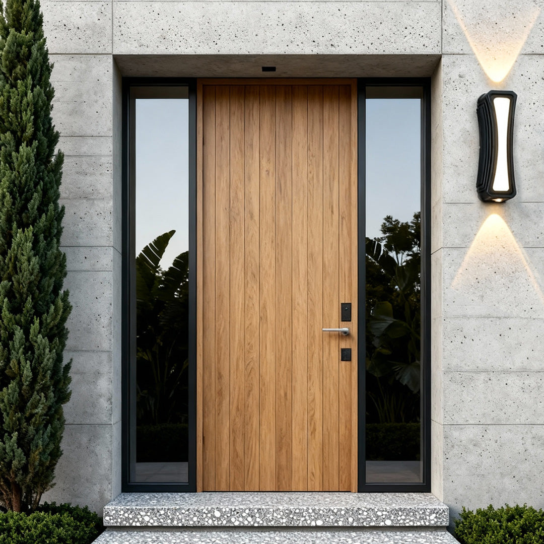 Modern Up Down Outdoor Wall Lights Black Geometric Lamp