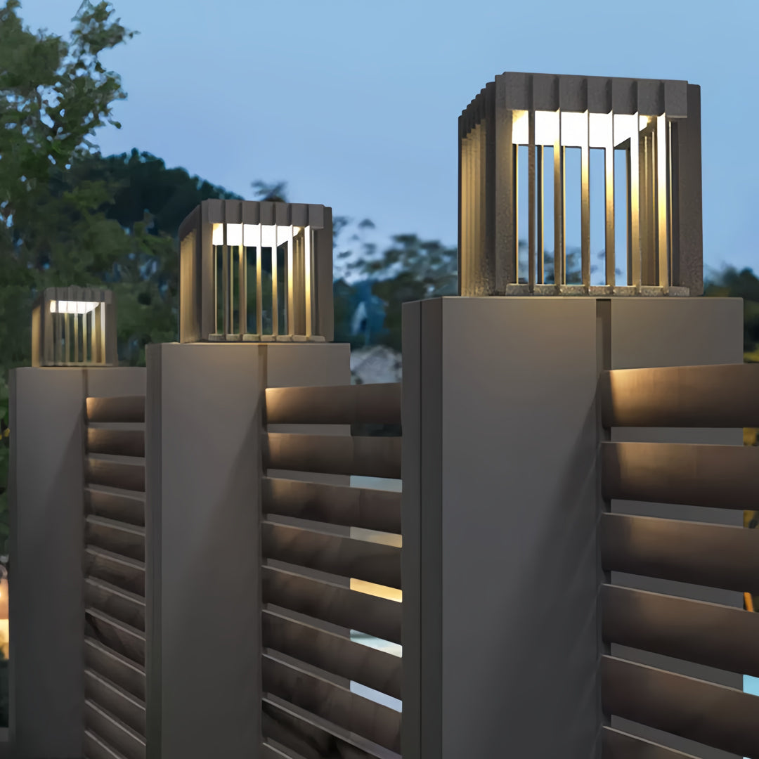 Front Pillar Lights Outdoor Waterproof Hollow Light