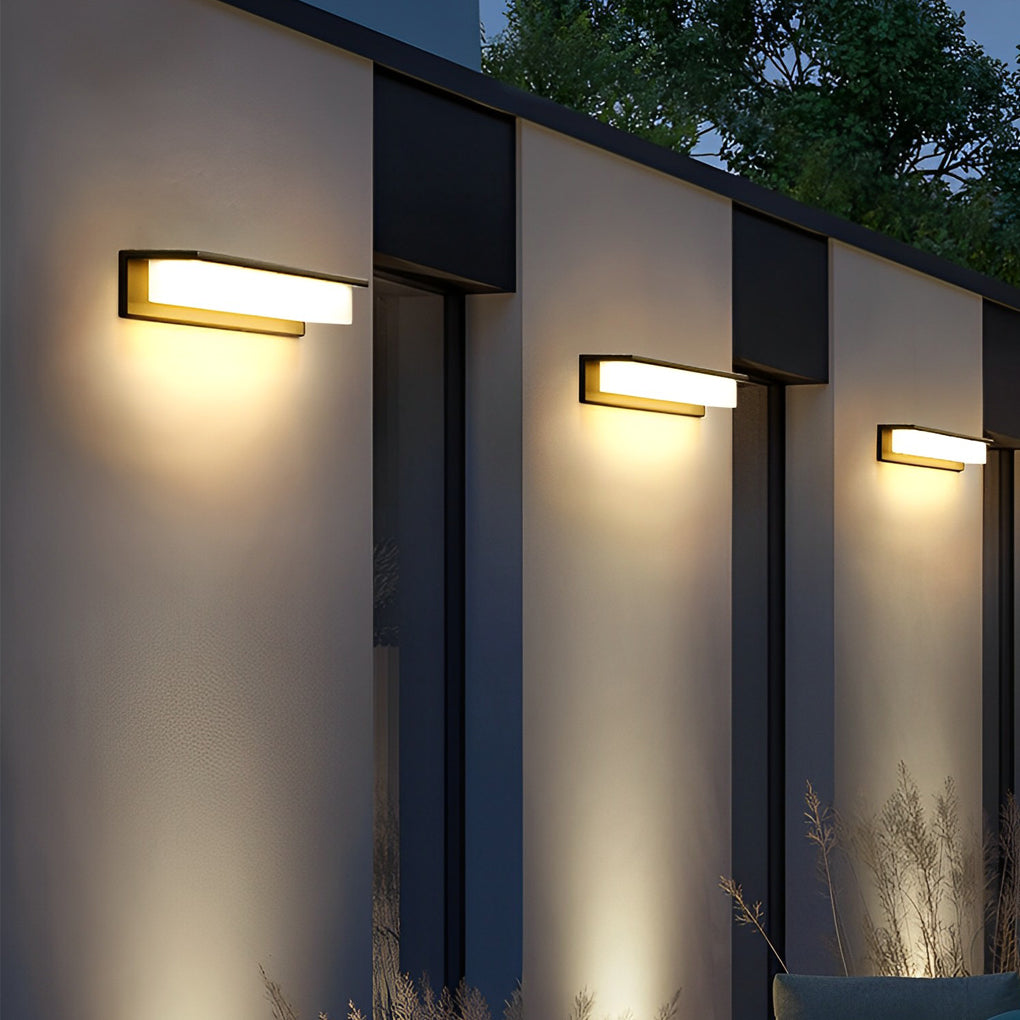 Front Porch Light Fixtures Rectangular Waterproof LED Wall Light