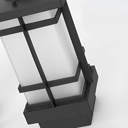 2 Head Outdoor Post Light Modern Black Waterproof Light