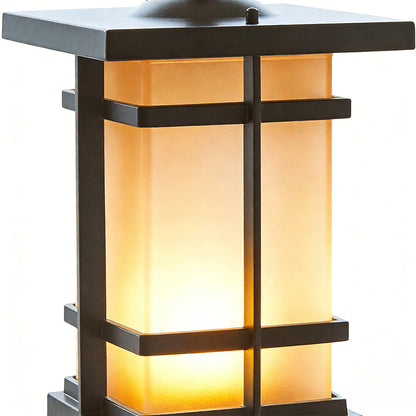 Garden Bollard Lighting Vintage Pavilion Style Black Outdoor Light