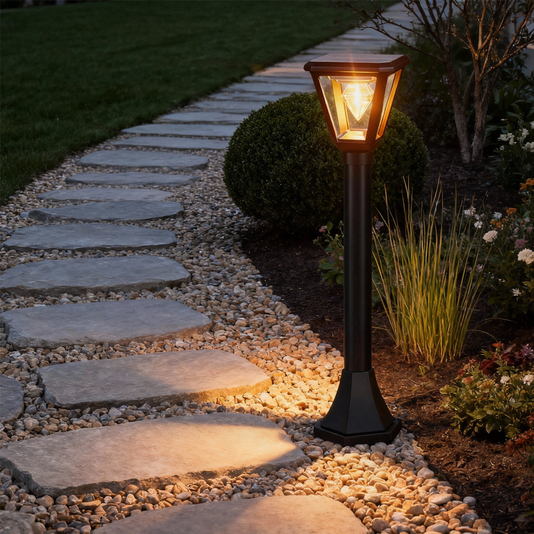 LED Post Cap Lights Outdoor Waterproof Black Plastic Light