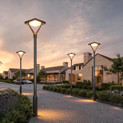 Garden Street Light Modern Black LED Solar Pole Light