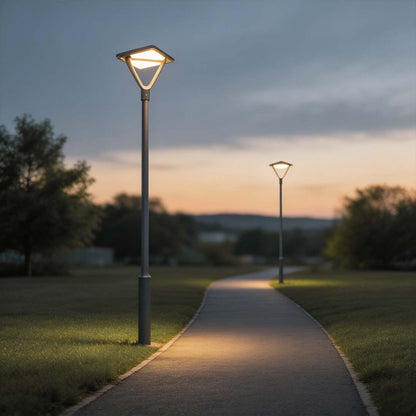 Garden Street Light Modern Black LED Solar Pole Light