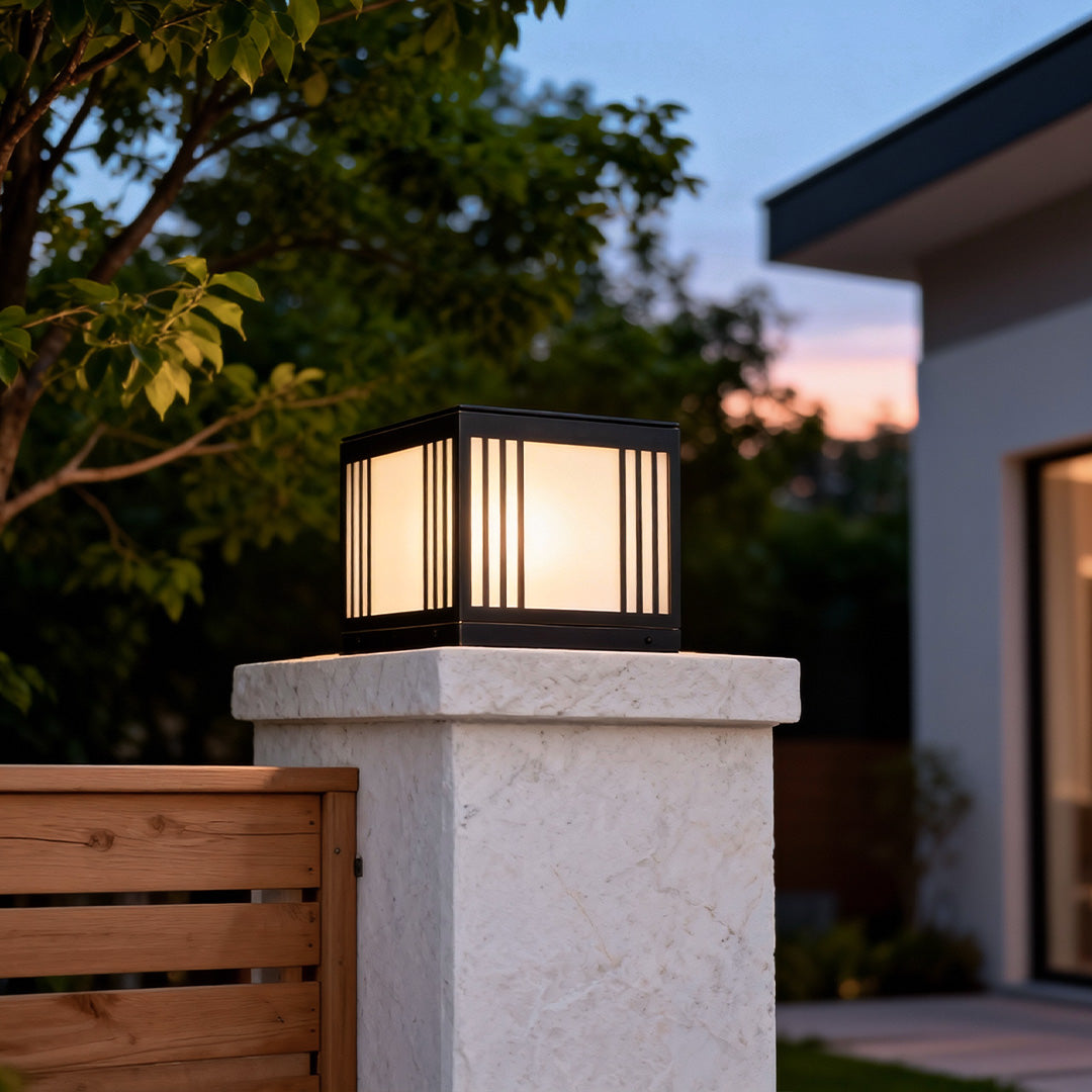 Gate Pillar Solar Light Outdoor Copper Square Rust-Proof Light