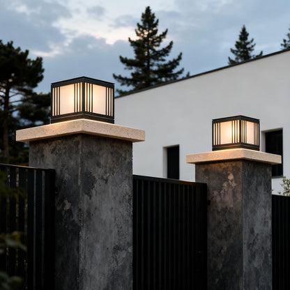 Gate Pillar Solar Light Outdoor Copper Square Rust-Proof Light