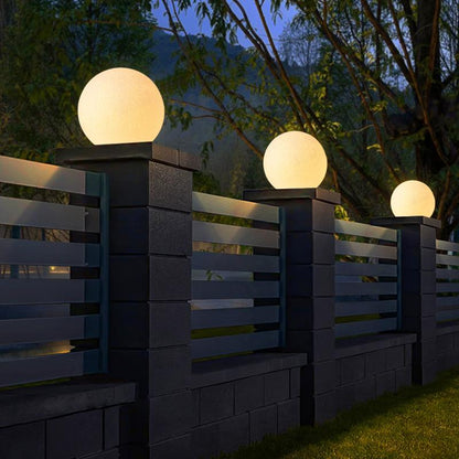 Globe Pillar Lights Modern LED Waterproof White Outdoor Light