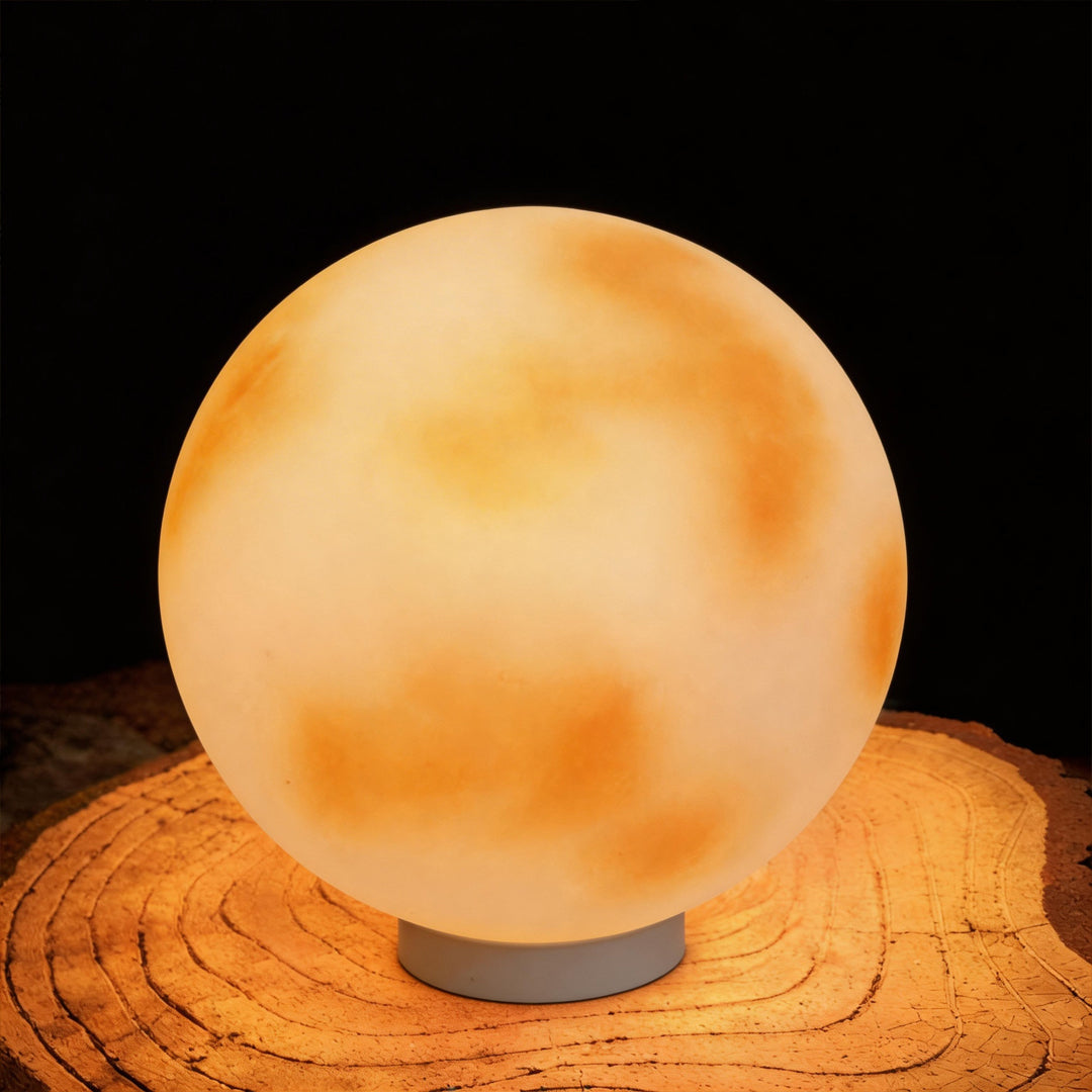 Moon-Shaped Stone Pillar Light – Solar & Hardwired Outdoor LED Decorative Post Cap Light